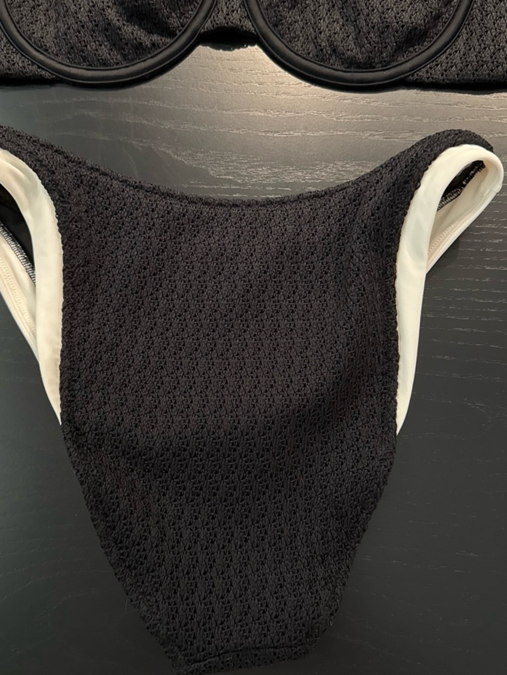 Abercrombie & Fitch Black and Cream Crochet-Style Bikini Set - Picture 6 of 8